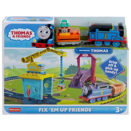 Игровой набор поезд с краном Карли, Сэнди и моторизованным Томасом Thomas & Friends вид 2