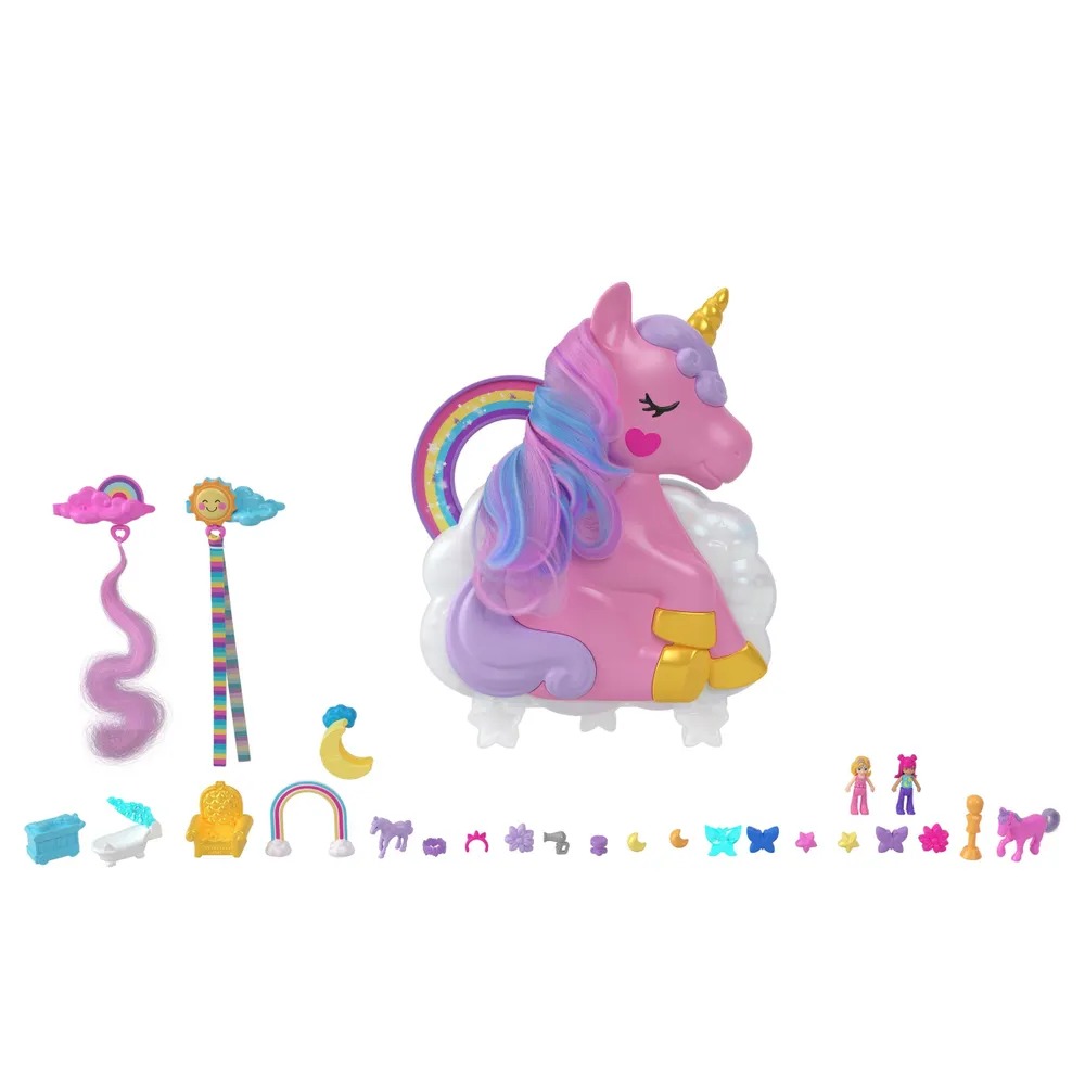 Игровой набор "Салон красоты" внутри с аксессуарами Polly Pocket вид 1