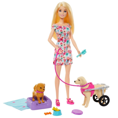 Игровой набор Кукла, щенок и собака в коляске Barbie вид 1