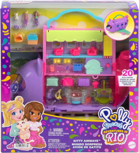 Игровой набор "Кот-самолет" внутри с аксессуарами Polly Pocket вид 2