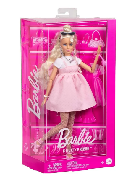 Кукла Делюкс стиль блондинка в розовом костюме Barbie вид 2