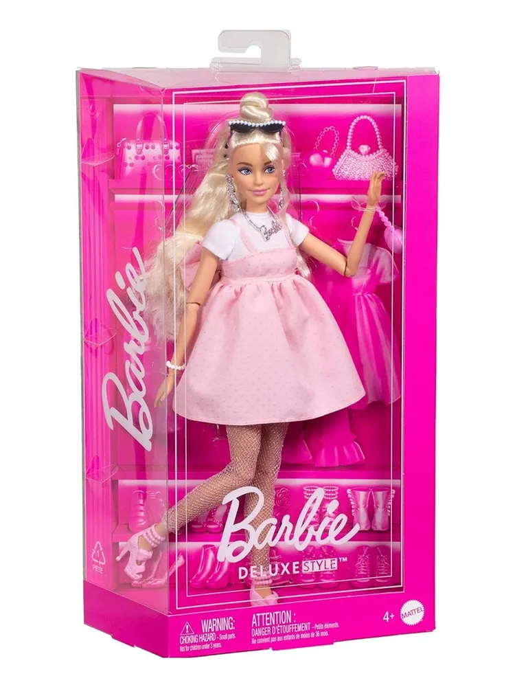 Кукла Делюкс стиль блондинка в розовом костюме Barbie вид 2
