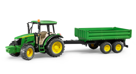 Трактор John Deere 5115M с прицепом Bruder вид 1