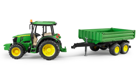 Трактор John Deere 5115M с прицепом Bruder вид 2