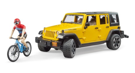 Внедорожник Wrangler Rubicon Unlimitad с велосипедистом и фигуркой Bruder вид 1