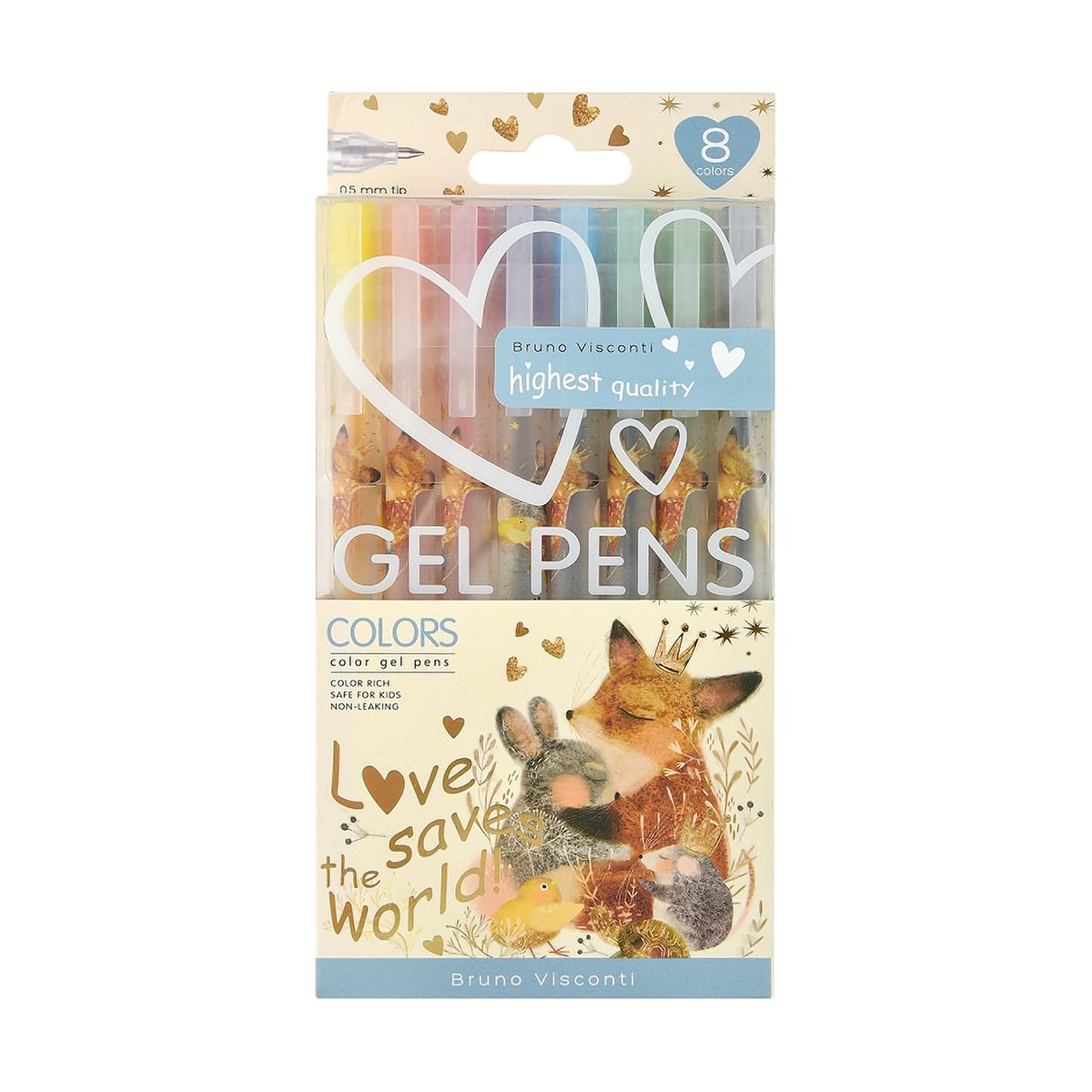 Набор гелевых ручек 8 цв. "Любовь как она есть" Bruno Visconti вид 1