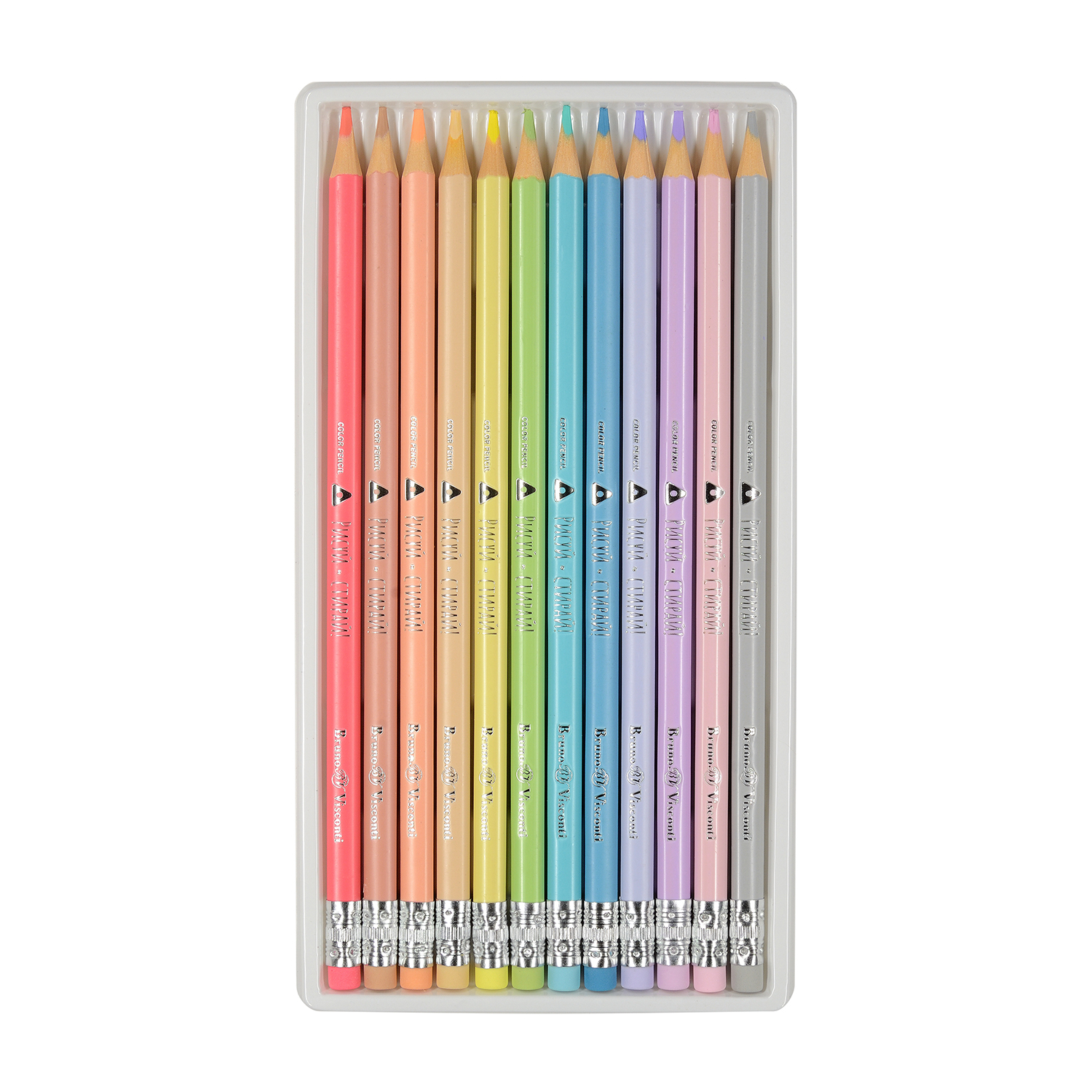 Карандаши пластик. 12 цв. Рисуй и стирай Bruno Visconti вид 1
