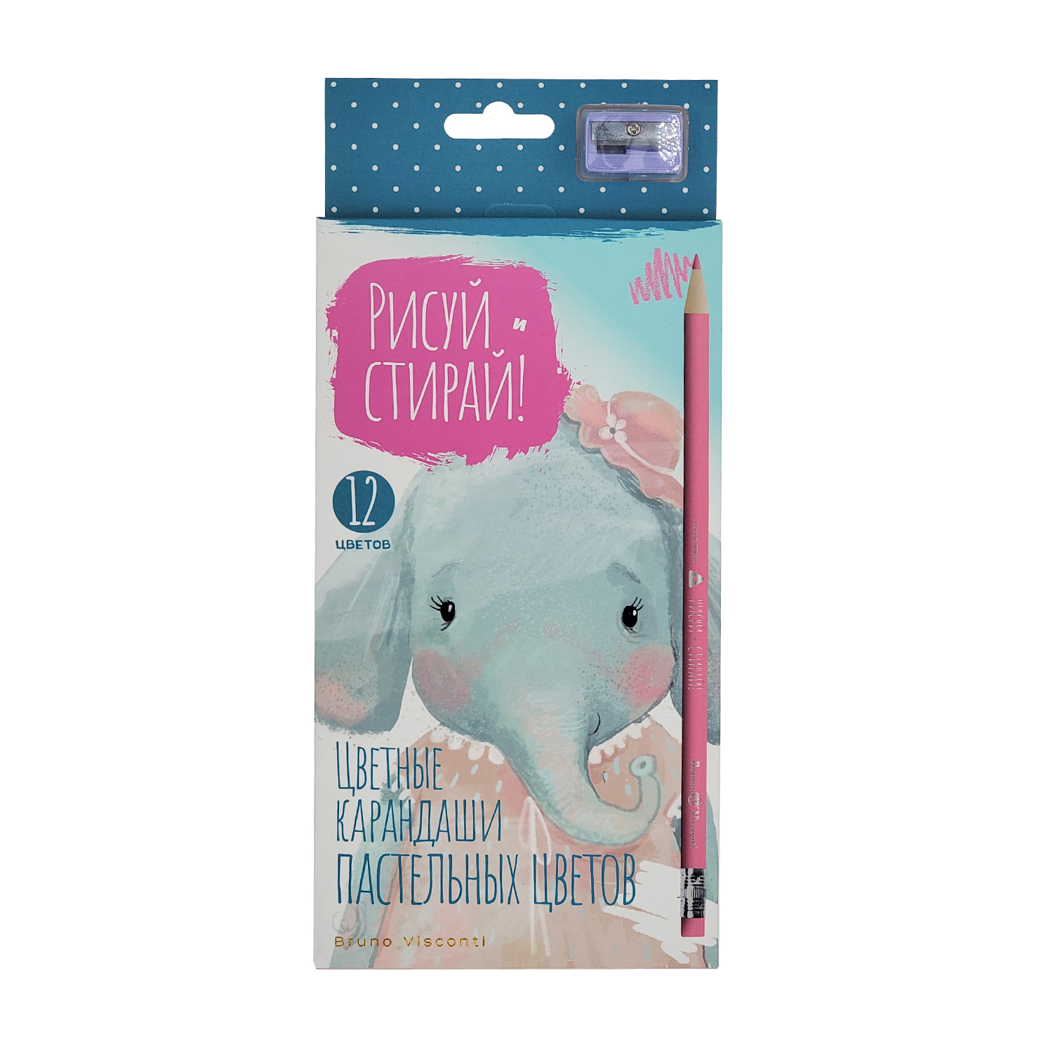 Карандаши пластик. 12 цв. Рисуй и стирай Bruno Visconti вид 2