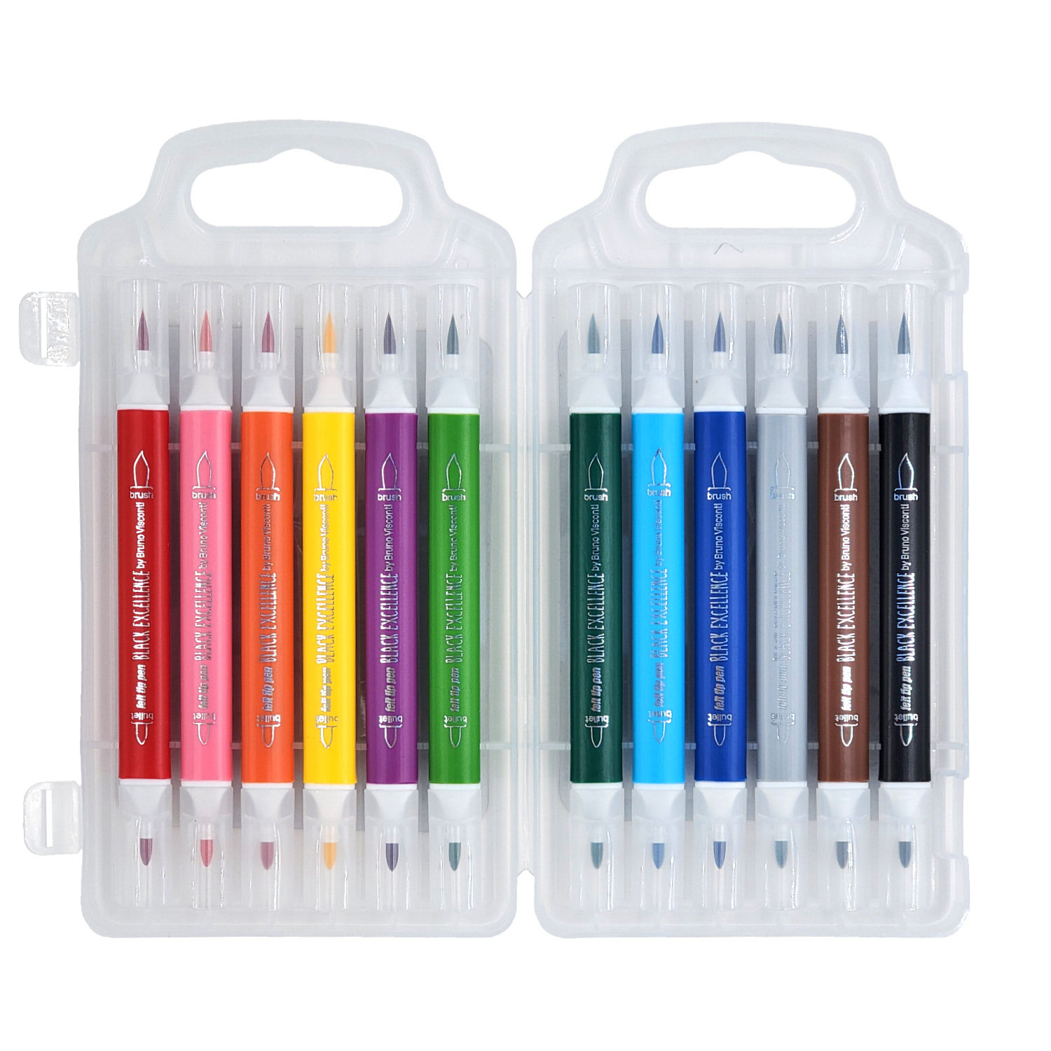 Фломастеры 12 цв. Black Excellence Bruno Visconti вид 1