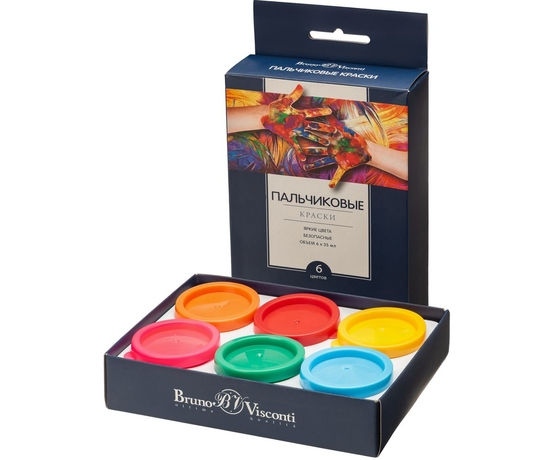 Краски пальчиковые 6 цв. Bruno Visconti вид 1