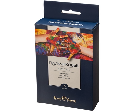 Краски пальчиковые 6 цв. Bruno Visconti вид 2