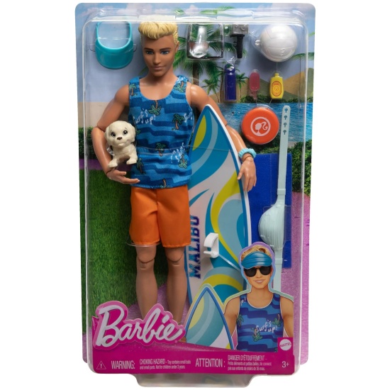 Кен серфинг с щенком Barbie вид 2