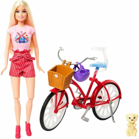 Кукла на велосипеде Barbie вид 1