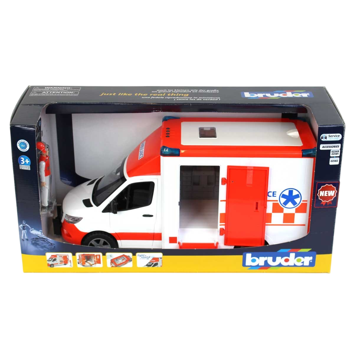 Скорая помощь Mercedes с фигуркой человека и модулем со световыми и звуковыми эффектами Bruder вид 2