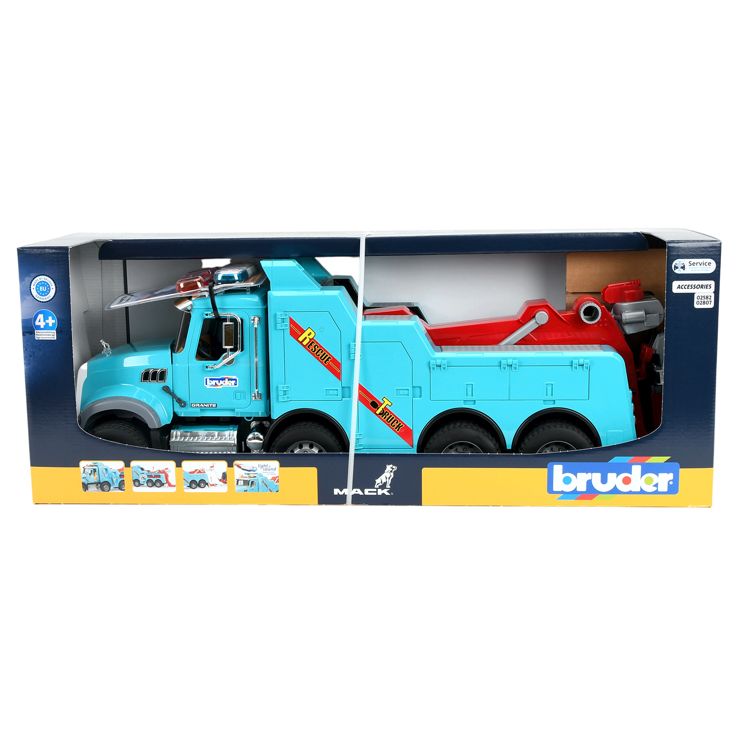 Эвакуатор Mack Granite со световыми эффектами Bruder вид 2